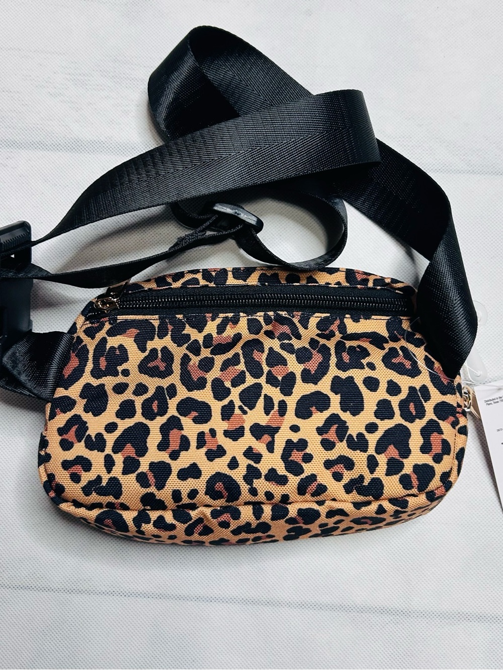 Mixit Leopard Print Crossbody / Fanny Bag - Tan and Black leopard print
